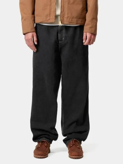 Simple Black Stone Washed Jeans
