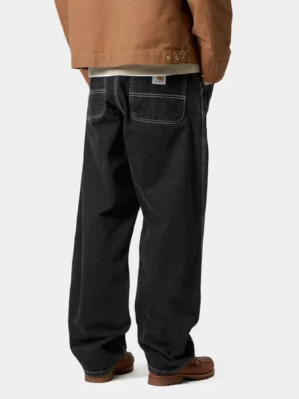 Simple Black Stone Washed Jeans