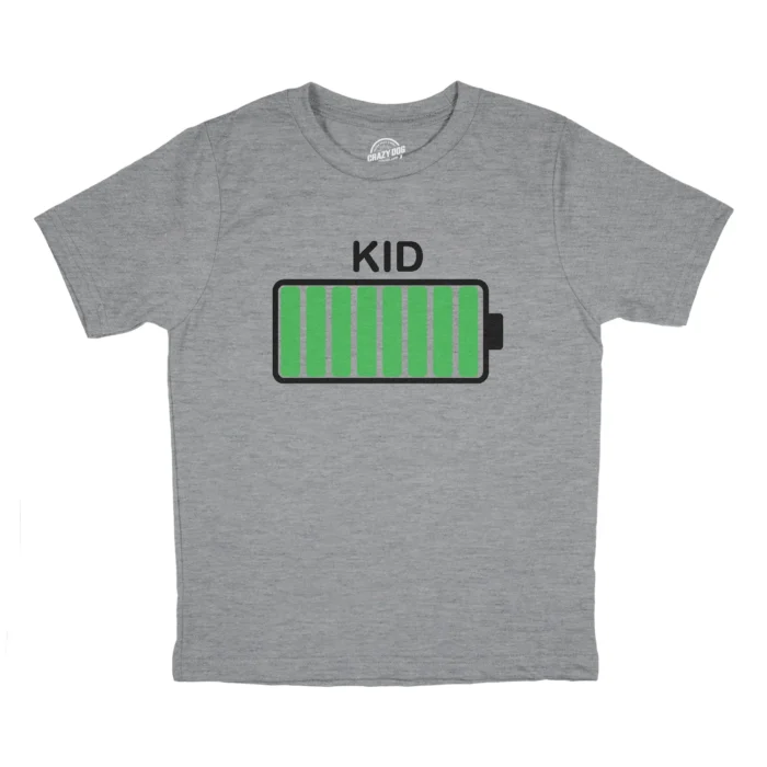 Kid Battery Fully Charged Youth T Shirt